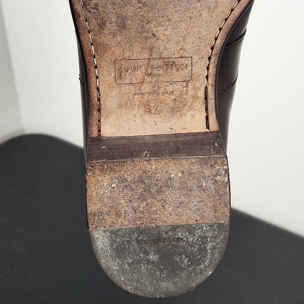 Louis Vuitton Damier Ebene Brown Leather Chukka Boots 8.5 UK 9.5 US Missing Logo - Picture 10 of 12